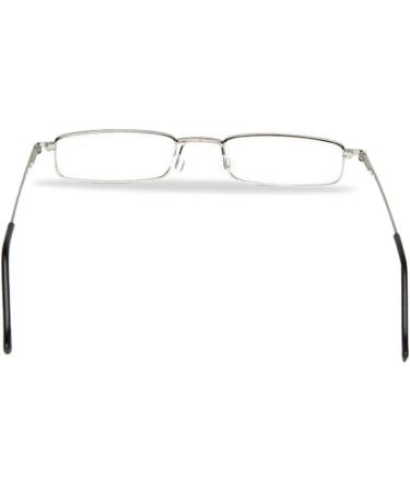XWGlory Unisex Reading Glasses +1.0 to +4.0 with Metal Tube Case - Stylish Presbyopia Eyewear for Men & Women - Silver Finish - Buy Online on GoSupps.com