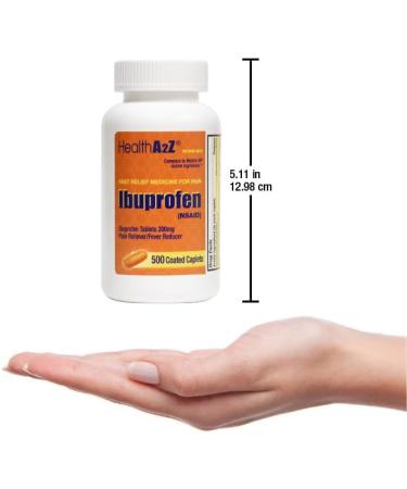 HealthA2Z Orange Ibuprofen 200mg | 500 Coated Caplets | Pain Relief | Body Aches | Headache | Arthritis | Cramps | Back Pain | Fever Reducer | NSAID - Buy Online on GoSupps.com