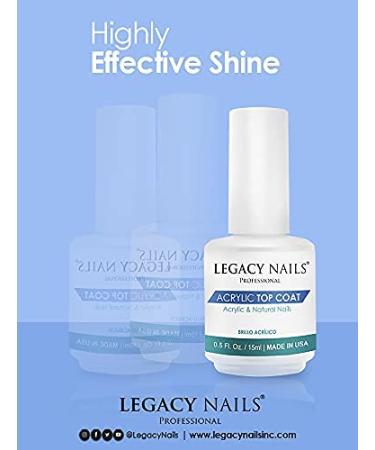 Legacy Nails Acrylic Top Coat 15ml - Shiny Finish for Gel and Natural Nails - Buy Online on GoSupps.com