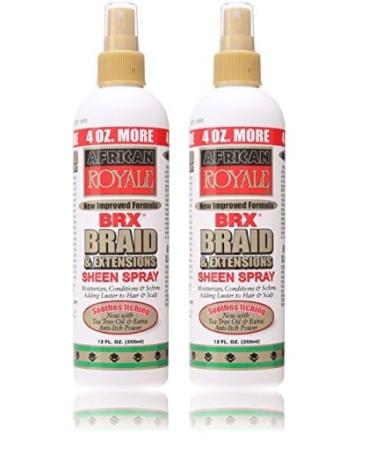 African Royale BB BRX Braid and Extensions Sheen Spray 12 oz. (Pack of 2)