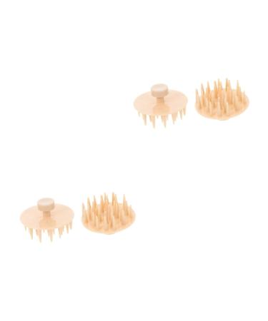 Magiclulu silicone shampoo 4 pieces massage curb cleaning brush for the scalp scalp massager made of silicone hair washer bathroom men and women pebbles double purpose cozy