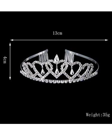 Frcolor Wedding Prom Bridal Tiara Crown Headband Crystal Heart Shape Princess Crown - Buy Online on GoSupps.com
