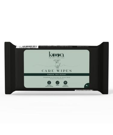 Kooa - care cloths for dogs |Wet wipes |With chamomile extract aloe vera panthenol and vitamin E |Care of skin and fur |Donate moisture |50 pieces |Green Tee fragrance