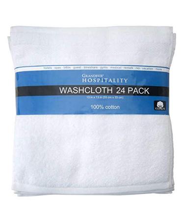 Omni Linens Grandeur Hospitality Wash Cloths  2 Dozens White Color