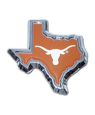 The University of Texas Longhorns Metal Auto Emblem (State Shape (Orange))
