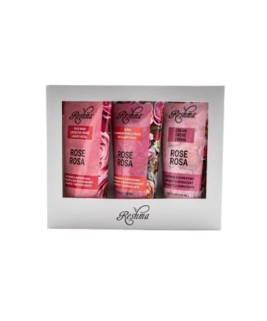 Reshma Beauty Ravishing Rose Skincare Set Face Wash Scrub and Cream Soothing & Hydrating for All Skin Types Calming Cruelty-Free Pack of 3