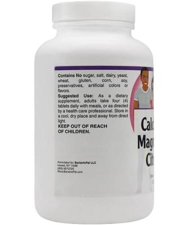 BariatricPal Calcium & Magnesium Citrates Tablets (250 Count) 250 Count (Pack of 1) - Buy Online on GoSupps.com