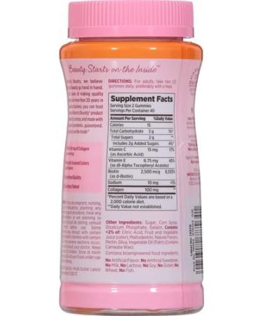 Nature's Bounty Optimal Solutions Hair Skin & Nails with Biotin and Collagen Citrus-Flavored Gummies Vitamin Supplement 2500 mcg 80 Ct 40 Total Servings (Pack of 3) - Buy Online on GoSupps.com