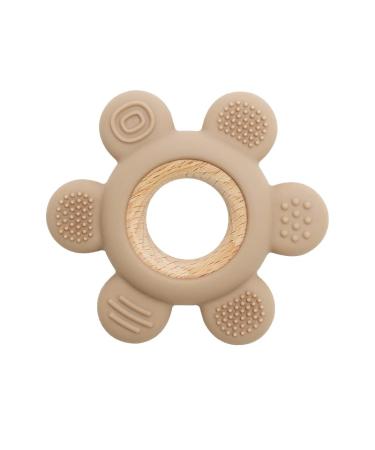 Airfish Beißring Baby baby tooth toothed from silicone to calm gum infections for newborns from 3 to 12 months BPA-free (brown)