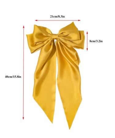 2 PCS Big Satin Silky Bows Hair Clips with Long Tail | French Barrette Hair Accessories for Women Girls (Black Wine Red) - Buy Online on GoSupps.com