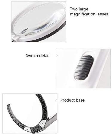 Magnifying Glasses Vision aids Magnifying Glass Super Clear 1.5X 5X Anti-Fall Reading Elderly Students Convenient LED Lights Collapsible Extension Mirror Stationery Office Supplies 1PCS Journey - Buy Online on GoSupps.com