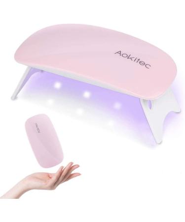 Aokitec Mini UV LED Nail Lamp, Portable Gel Light Mouse Shape Pocket Size Nail Dryer with USB Cable for All Gel Polish(Pink)