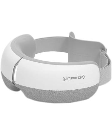 CLIMSOM Premium Eye Massager - 5 Modes Vibration Heat & Air Cushion | Zen Design in White & Grey - International Shipping Available - Buy Online on GoSupps.com