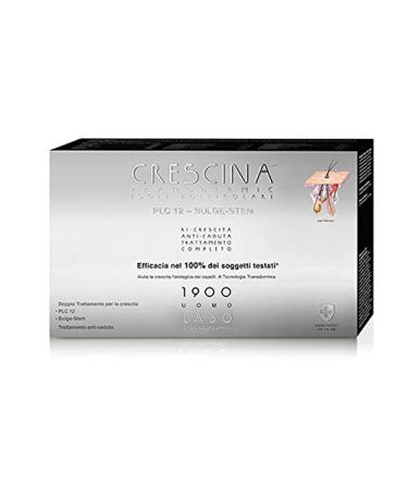 Crescina Complete Treatment Transdermic Follicular Islands PLC12 BULGE STEM ANTI-LOSS Strong Hair Regrowth 1900 MAN 20 (7+ 7+ 6) Vials