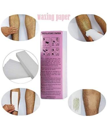 Professional Hair Removal Set - Wax Roller 100g Thermal Wax 5 Wood Spatulas & 100 Paper Strips - Lavender Color - Buy Online on GoSupps.com