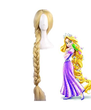 Wig for Tangled Princess Straight Blonde Super Long Cosplay Wig Rapunzel Synthetic Hair Anime Costume Wigs + Wig Cap