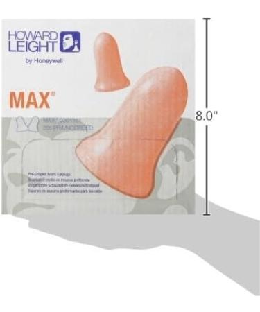 Howard Leight MAX-1 Uncorded Foam Earplugs - 200 Pairs NR33 - Orange - Best Noise Reduction for Sleep & Work - International Shipping Available - Buy Online on GoSupps.com