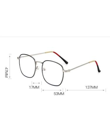 LTSrll Oversized Metal Reading Glasses | Stylish Square Blue Light Blocking | Anti-Glare Filter | Black-Golden +200 - Buy Online on GoSupps.com