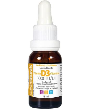 Prairie Naturals Liquid Vitamin D3 Cholecalciferol 1 000 IU - 15ml x 12 packs 12 count (Pack of 1) - Buy Online on GoSupps.com