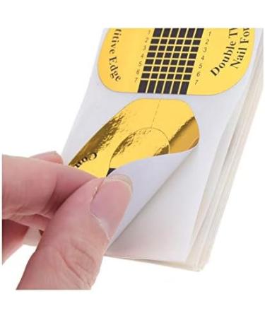 Profico Wide Nail Stencil - Self-Adhesive Modeling Template for Gel & Acrylic Nail Extensions (100 Gold Pieces) - International Shipping - Buy Online on GoSupps.com