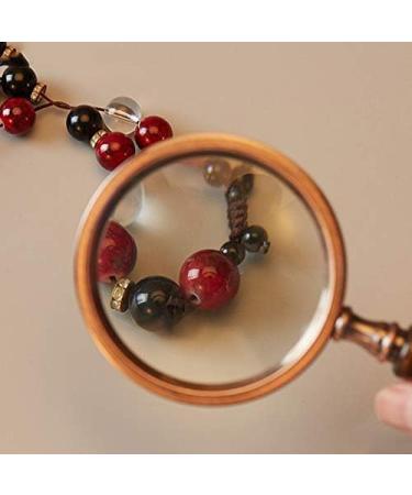 Wooden Magnifier 10 High-Retro Handheld Handheld Optical Child Student Old Man Reading Appraisal Maintenance Old Age Magnifier 3 Times HD Enlarged Mirror 5 Times Good Times - Buy Online on GoSupps.com
