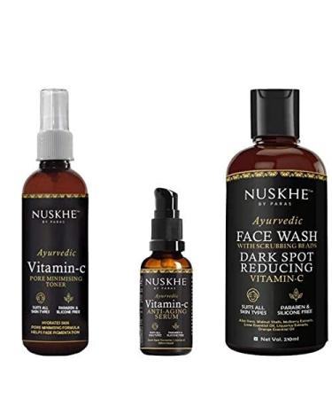 Nuskhe Pa""s Pure Vitamin C Combo - Vitamin-C Face Wash Toner and Anti ageing Serum (Unisex) 210 ml Combo Of 3