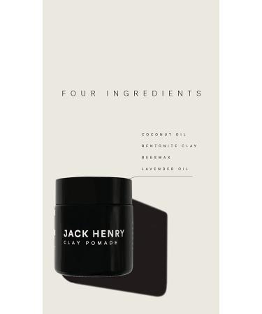 Jack Henry Clay Pomade - All American Premium Hydrating Hair Pomade - Matte Finish - 4 Organic Ingredients - 1.6 oz - Buy Online on GoSupps.com