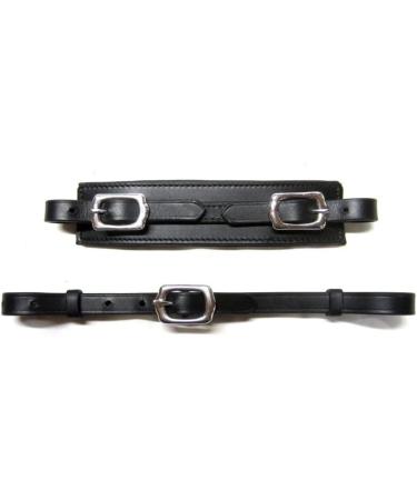 Buy PS Horse Articles Noseband Set - Padded Soft Leather with Chin Strap | Black & Gold Fittings - International Shipping - Buy Online on GoSupps.com