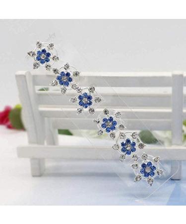 Canjoyn 20 Pcs Blue Snowflake Spin Hair Pins - Wedding Bridal Gem Rhinestone Metal Swirl Coils for Bun Hairstyles - Buy Online on GoSupps.com