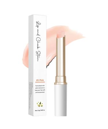 BEUKING Moisturizing Lip Balm Colored Lip Cheek Dual Use Tint Long Lasting Color Changing with PH High Pigmented Nourishing Lipstick For Daily Lip Care (#2 Red)