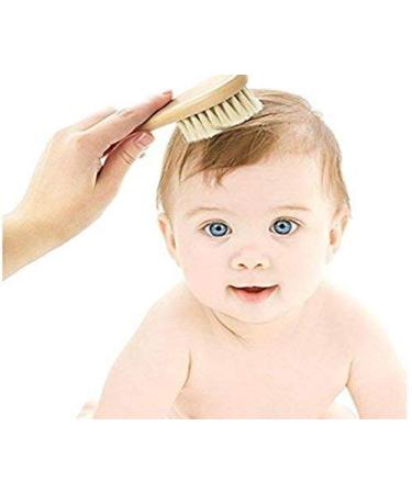 Natural Soft Newborn Baby Brush Set with Goat Hair Bristles and Eco-Friendly Wood Handle - Buy Online on GoSupps.com