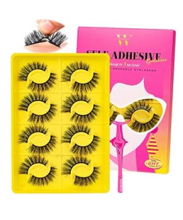 Self Adhesive Eyelashes - 8 Pairs Reusable Lash Clusters No Glue Needed DIY Eyelash Extensions with Tweezers | WLFRHD D-Mix 8-16mm Kit - Buy Online on GoSupps.com