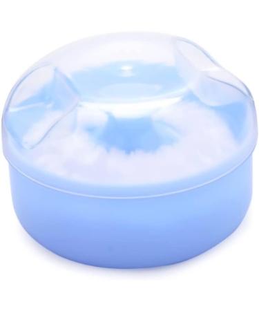 Portable Baby Puff Box Soft Face Body Cosmetic Puff Box Round Baby Sponge Container Blue The baby on the body of the box/80 - Buy Online on GoSupps.com