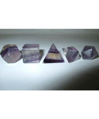 Jet Purple Flourite Sacred Geometry Sets Free Booklet Jet International Crystal Therapy 5 Stone Platonic Solid Top Grade Quality Merkaba Star w/ Velvet Pouch Attractive Cleansing Life Vitality Healing Chakra Balancing DN...