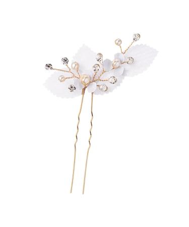 LALAFINA Rhinestone Hair Clip Hair Accessories for Bridal Hair Stick Fork Hairstyling Hair Fork Hair Jewels Wedding Hair Stick Crystal Hair Bride Silk Pearl European and American
