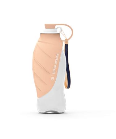 Bepetmia water bottle Travelable for dogs lid usable as a drinking bowl dog drinking bottle in silicone for outdoor 580ml (orange)