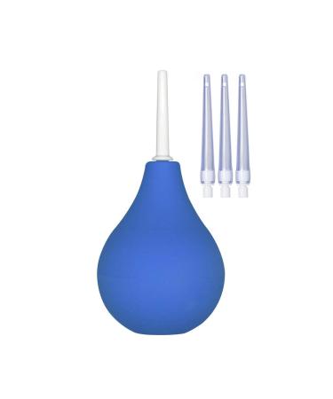 TopQuaFocus Enema Bulb Enema Kit Anal Vaginal Douche for Men Women 8OZ Capacity with 4 Replaceable Nozzles (Blue) 224-blue