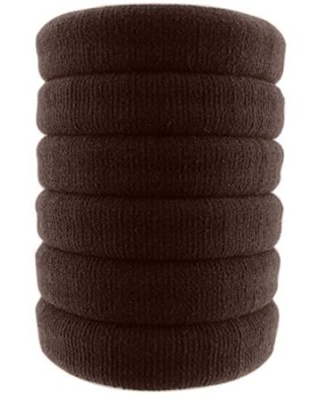 Styla Hair 6 Pack Brown Elastic Bands for Thick Curly Hair - Seamless No Crease Design for All Day Comfort & Hold - Great for Sports - Women & Men - Buy Online on GoSupps.com