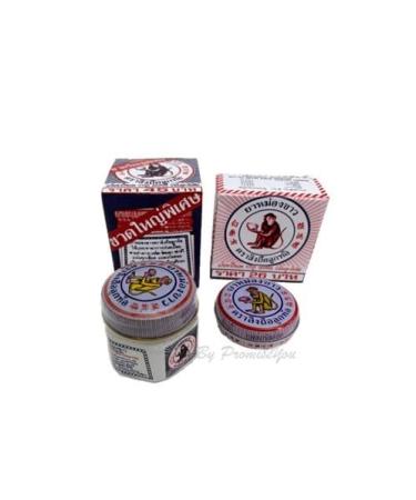 Thai White Balm - Monkey Holding Peach Balm 18 g. and 8 g. product from Thailand