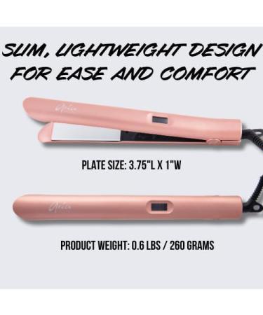 Aria Beauty XO Pro 1 Rose Gold Flat Iron - Infrared Titanium Tourmaline Plates Heats Up to 450F Dual Voltage | Shop Internationally - Buy Online on GoSupps.com