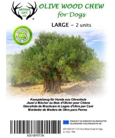 Artisan Poison CO Olive Wooden Stream for Dogs | 100% Natural - 2 Pack (L-20 cm) | Perfect for 25-40 kg Dogs - Buy Online on GoSupps.com
