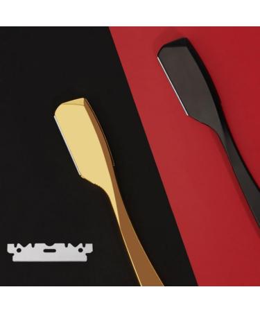 Men's Manual Straight Shank Razor - Retro Zinc Alloy Shaver for Barber Shop | Black - 1 Count - Buy Online on GoSupps.com