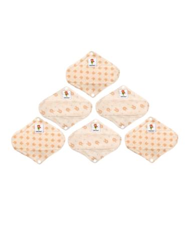 KaWaii Baby Bamboo Menstrual Pads Reusable Sanitary Pads for Women Absorbent Comfortable Essential 6-Pad Set (3 Regular & 3 Maxi Pads) 6 Count (Pack of 1)