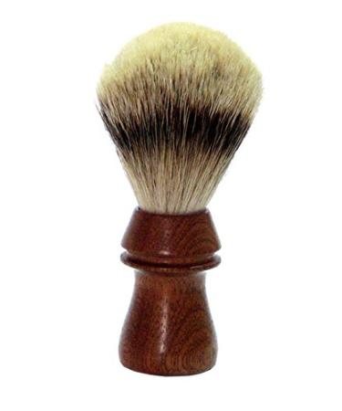 Golddachs shaving brush 100% silver plucked cedar wood brown