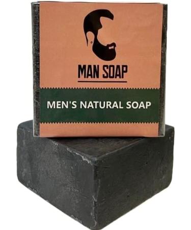 Man Soap Eco Friendly Natural Charcoal Mens Vegan Friendly 4in1 Long Lasting Soap Body Wash Handmade Cold Process Cleaning Soap Cleanser Shaving Foam for all Skin Types - Buy Online on GoSupps.com