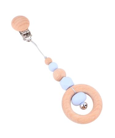 Healifty Toys for Pacifier Silicone Food Blue Teething Child Clip Teether Toddlerblue Molar Relief Beads Toy Pacifiers Safety Teethers and Sensory Beech Toddler Baby with Infant Blue 21X6X1cm