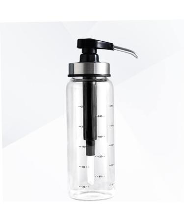 WOFASHPURET Glass Containers for Liquids Coffee Syrup Dispenser Pump Stainless Steel Press Mouth 22.5x6x6cm Black - Buy Online on GoSupps.com