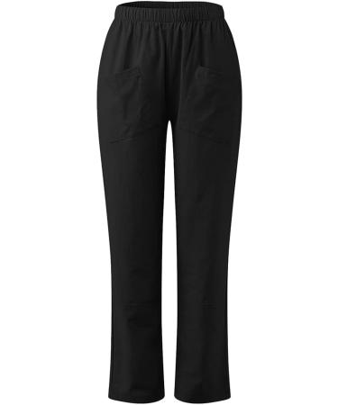 Womens Wide Leg Black Capri Yoga Pants - Comfy Lounge Sweatpants with Pockets - Size XL - Buy Online on GoSupps.com