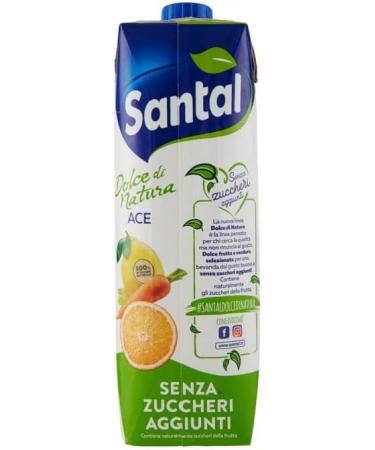 Parmalat Santal Ace Fruit Juice Dolce di Natura Zero Added Sugars Orange carrot and lemon flavor fruit juice zero added sugar Tetrapack 1000 ml - Buy Online on GoSupps.com