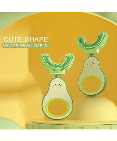 Pampoo Kids Avocado U-Shaped Toothbrush | Silicone Manual Toothbrush for 2-7 Years - Buy Online on GoSupps.com